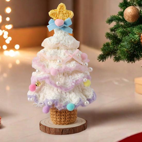 Christmas Tree Ornament Colorful Multi-Layered Crochet Christmas Tree Decoration