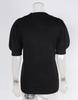 Halloween Women's Slim Fit Pumpkin Smile Knit Top - Short Sleeve Round Neck Sweater