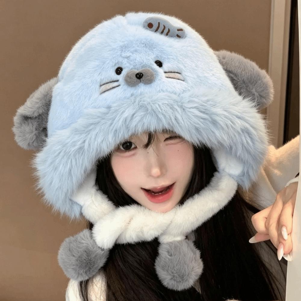 Earflap Winter Ear Protection Hat Polyester Moving Ears Hat Fun Thick Warm Hat Casual Daily Wear
