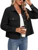 2024 Trendy Women's Casual Corduroy Crop Jacket: European & American Style Button-Up Cardigan