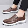 Men's Shoes 2025 Summer New Men's Soft Sole Elastic Wear-resistant Waterproof Leather Surface One Pedal Sports Style Casual Trendy Shoes