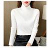 Fashionable Double-Sided Nylon Velvet Long Sleeve Base Shirt Half High Collar Slim Fit Autumn Winter Inner Wear For Women