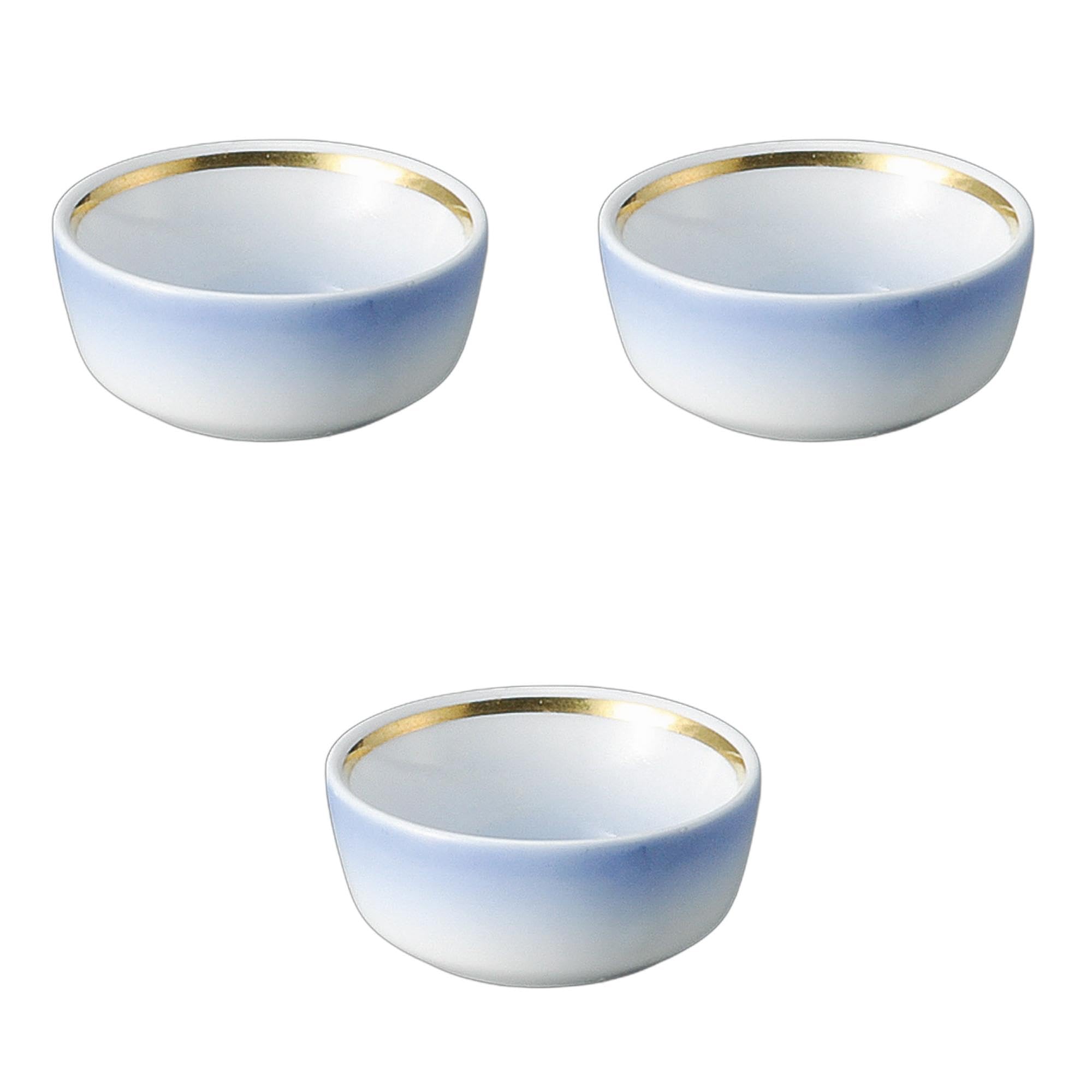

Setomonohonpo (Setomonohonpo) Set of 3 Cobalt Blown Three-Color Round Chiyoguchi Bowls [6.4 x 2.9cm] | Small Bowls, Ceramic, Reinforced