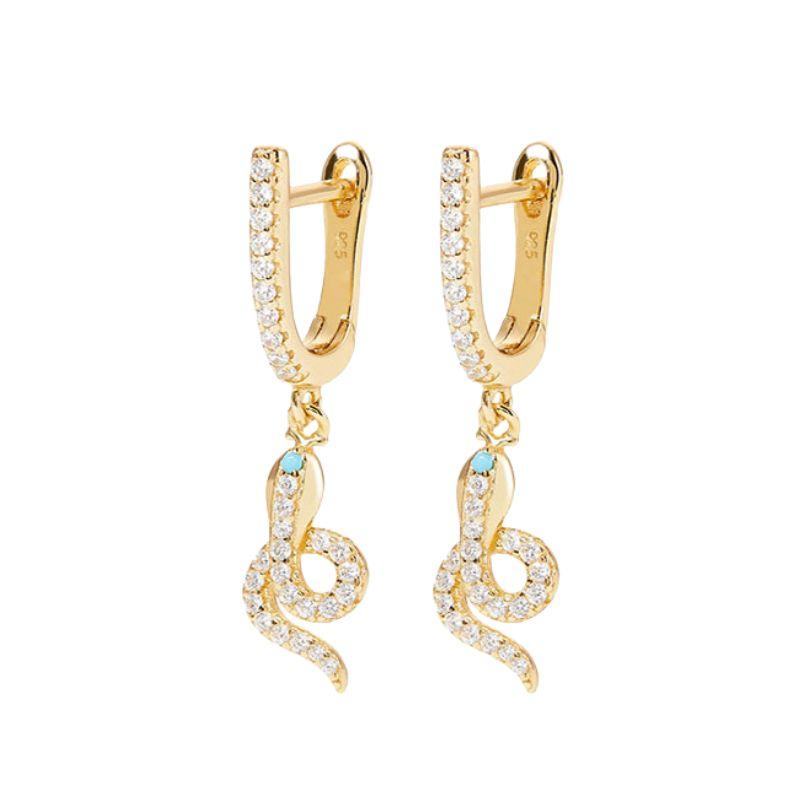 925 Silver Needle Vintage Snake Earrings Women Gold Round Ear Clips Punk Style Fashion Hoop Earrings Women Jewelry