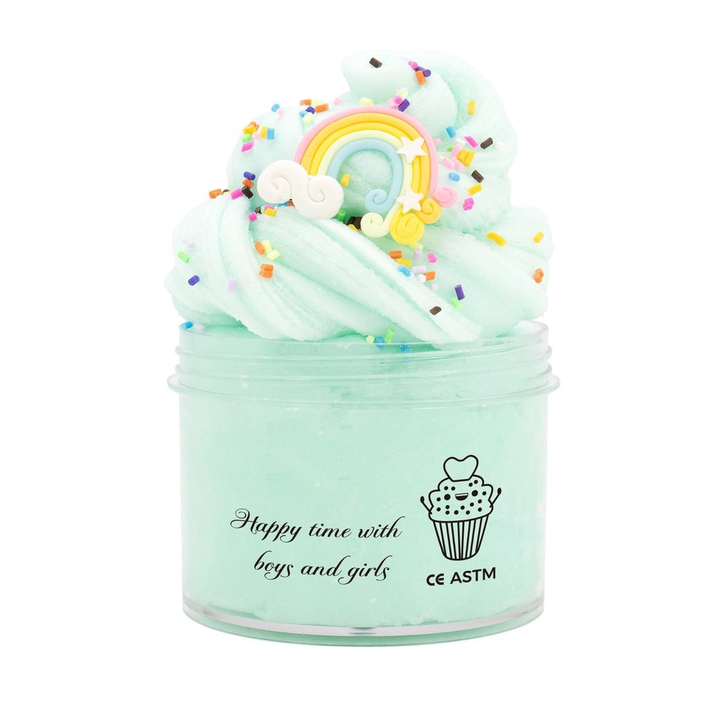 DIY Slime Wolkenknete Eiscreme Seidenknete Stressabbau Kinderspielknete Weich Formbar Ungiftig Sensorisches Spielzeug für Kreativen Spaß und Entspannung