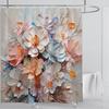 3D Flower Shower Curtain Set Colorful Printing Design Fabric Bathroom Decoration Waterproof Washable Shower Curtain With Hooks