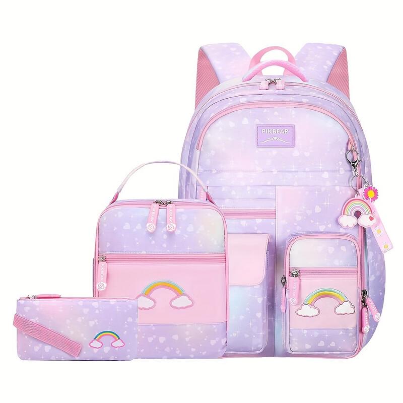 

Li Shen Girls Gradient Purple School Backpack 3-Piece Set