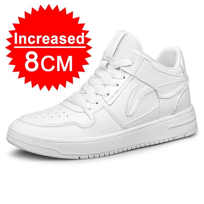 COZOK Elevator Shoes for Fashion Men Black Casual Sneakers Men Invisible Height Increase Sneakers Men Breathable Lift Shoes 8 CM