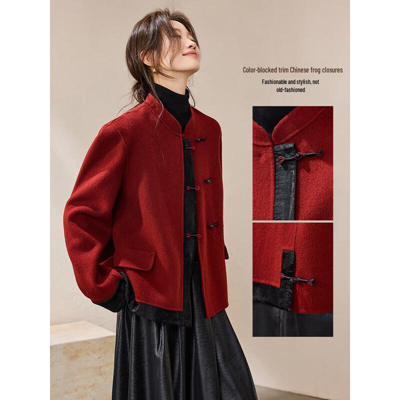 Women's Festive Wool Blend Short Double-Faced Coat