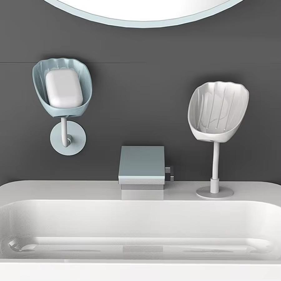 1pc Soap Box With Drainage Soap Rack, Wall Mounted Soap Rack, Non Perforated Soap Holder