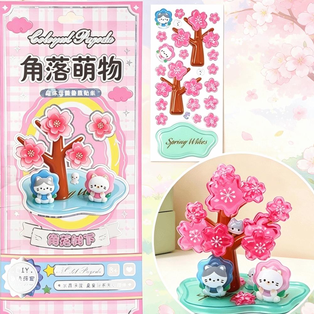 Reusable 3D Crystal Stackable Stickers Funny Cartoon Embossed Decals DIY Decals Phone Decor