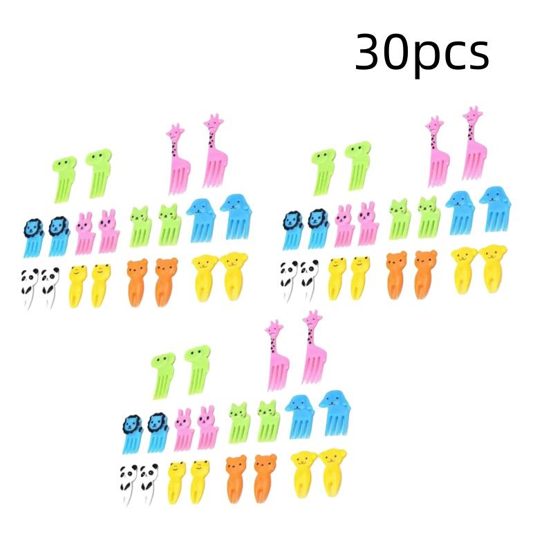 Plastic Fruit Toothpick Lovely Eye Cartoon Forks Bento Decorative Tableware Food Picks Fish Fork Dessert