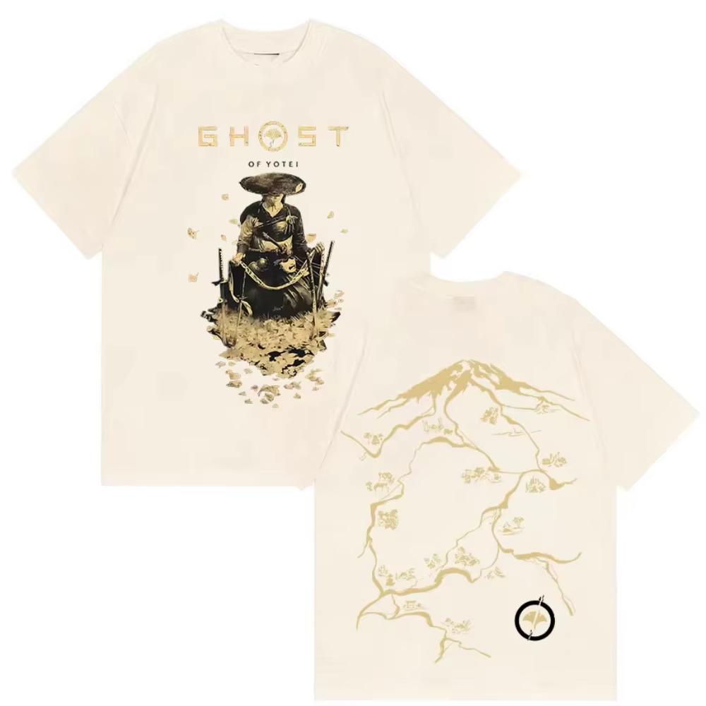 Ghost of Yotei Graphic T Shirt Japanese Samurai Cosplay Game Clothing Tshirt Men Unisex Y2K Fashion High Quality Cotton T Shirt
