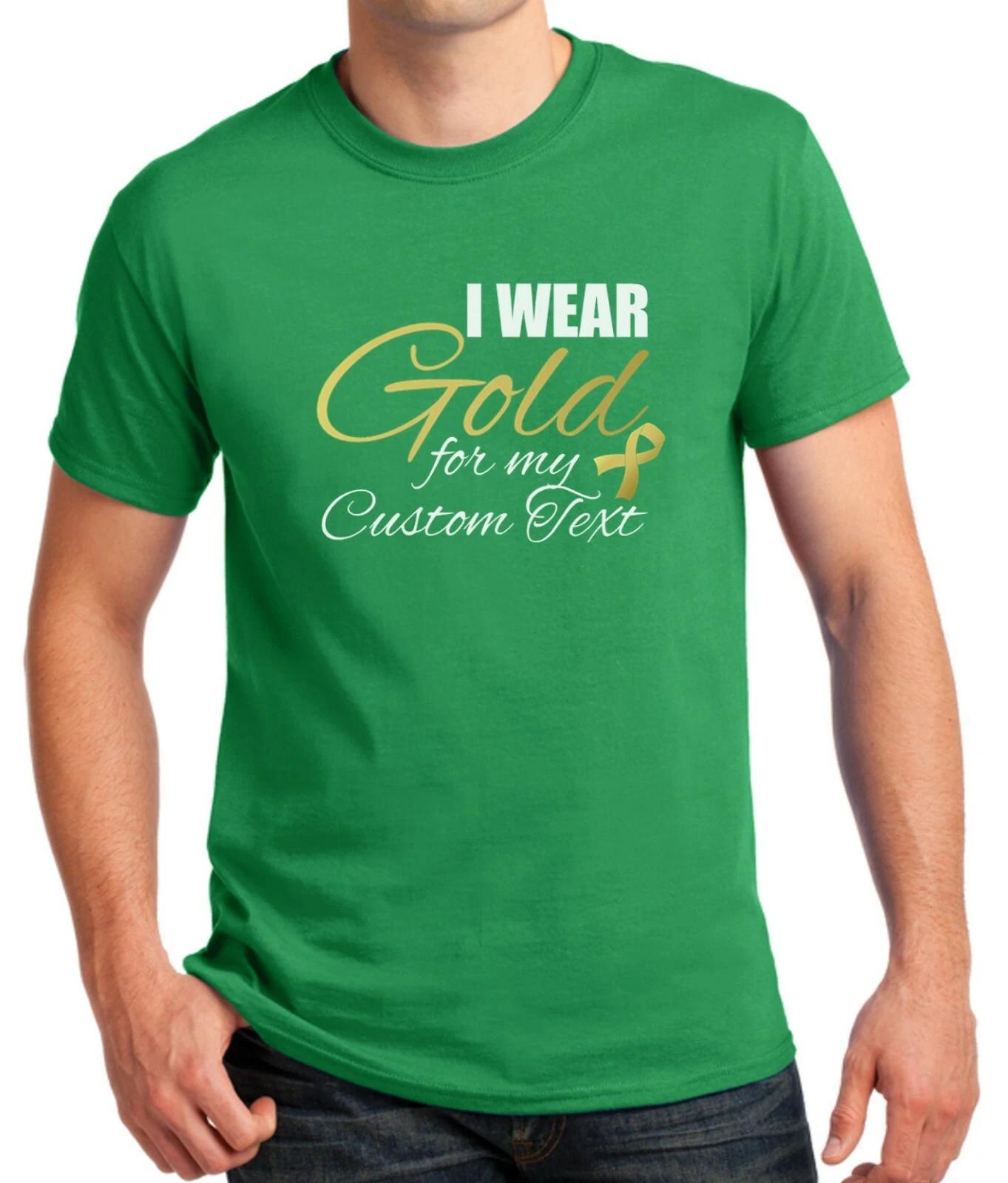 Gold Ribbon Shirt Childhood Cancer Awareness Personalized Support Gift Unisex 2XL