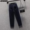 DIMANAF Plus Size Women Autumn Jeans Solid Pants Harem Denim Female Elastic Basic Blue High Waist Trousers Oversize Fashion New Pants 4XL 5XL