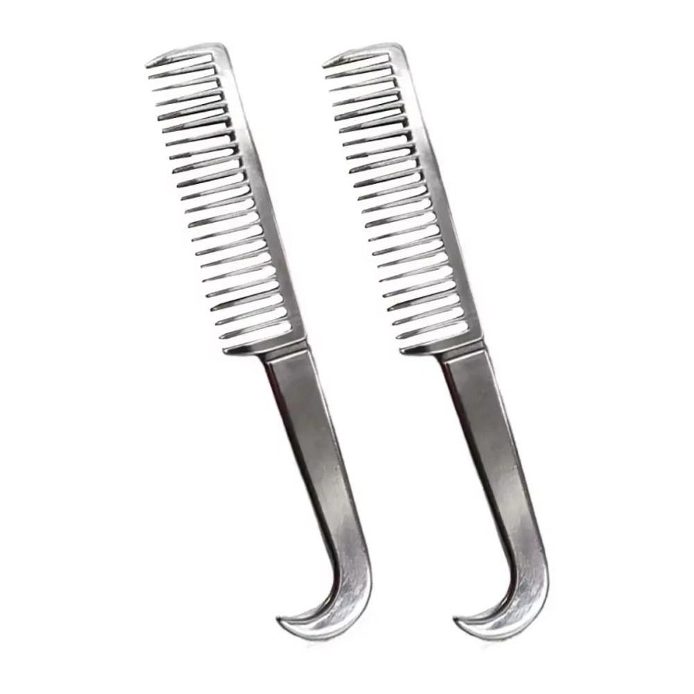 1Pcs Aluminum Alloy Horse Grooming Brush Mane Tail Bristle Riding Brush  Horse Cleaning Tool