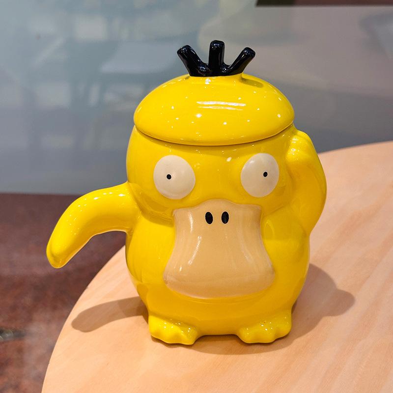 Cute Cartoon Cute Duck Ceramic Water Cup With Lid Household High Value Mug Creative Gift Cup Souvenir