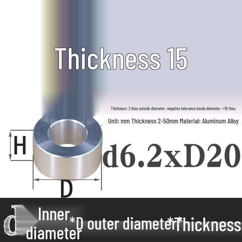 Außen-Ø 20mm Aluminiumlegierung Flache Unterlegscheibe Abstandshalter mit M6/M8/M10/M12 Innenloch - Metallwellenbuchse Isoliersäule.