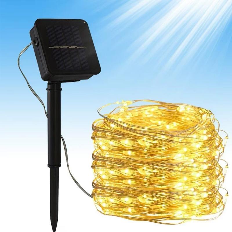 

7М Садовое украшение Уличная гирлянда для дорожки Лампа 8 режимов освещения Водонепроницаемая солнечная гирлянда 50 светодиодов Лампа на солнечной батарее 7m