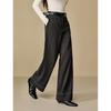 INMAN Women's Casual Elastic Waist Straight-Leg Trousers