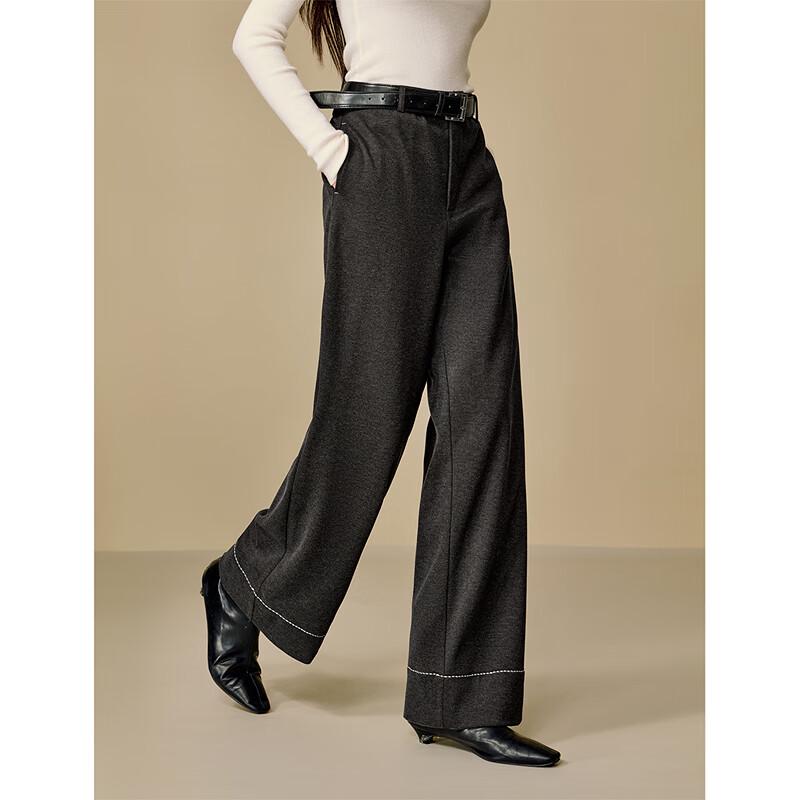 INMAN Women's Casual Elastic Waist Straight-Leg Trousers