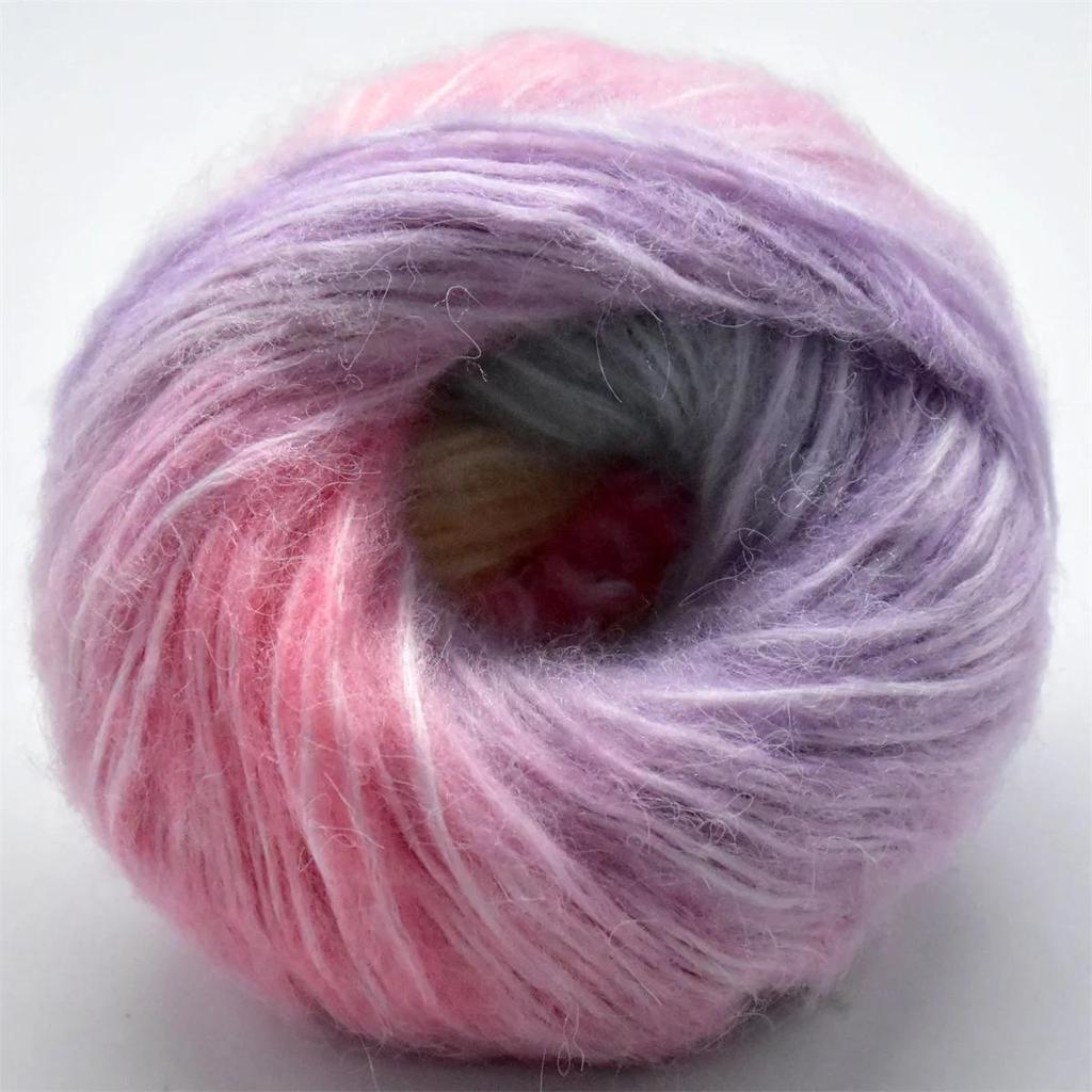 6pz 300g/10,56oz Filato di Mohair Super Morbido Extra Spesso Lavorazione a Maglia Uncinetto Lana Bundle di Filati Vivaci per Sciarpe Scialli Coperte Maglioni Artigianato Fai-da-te
