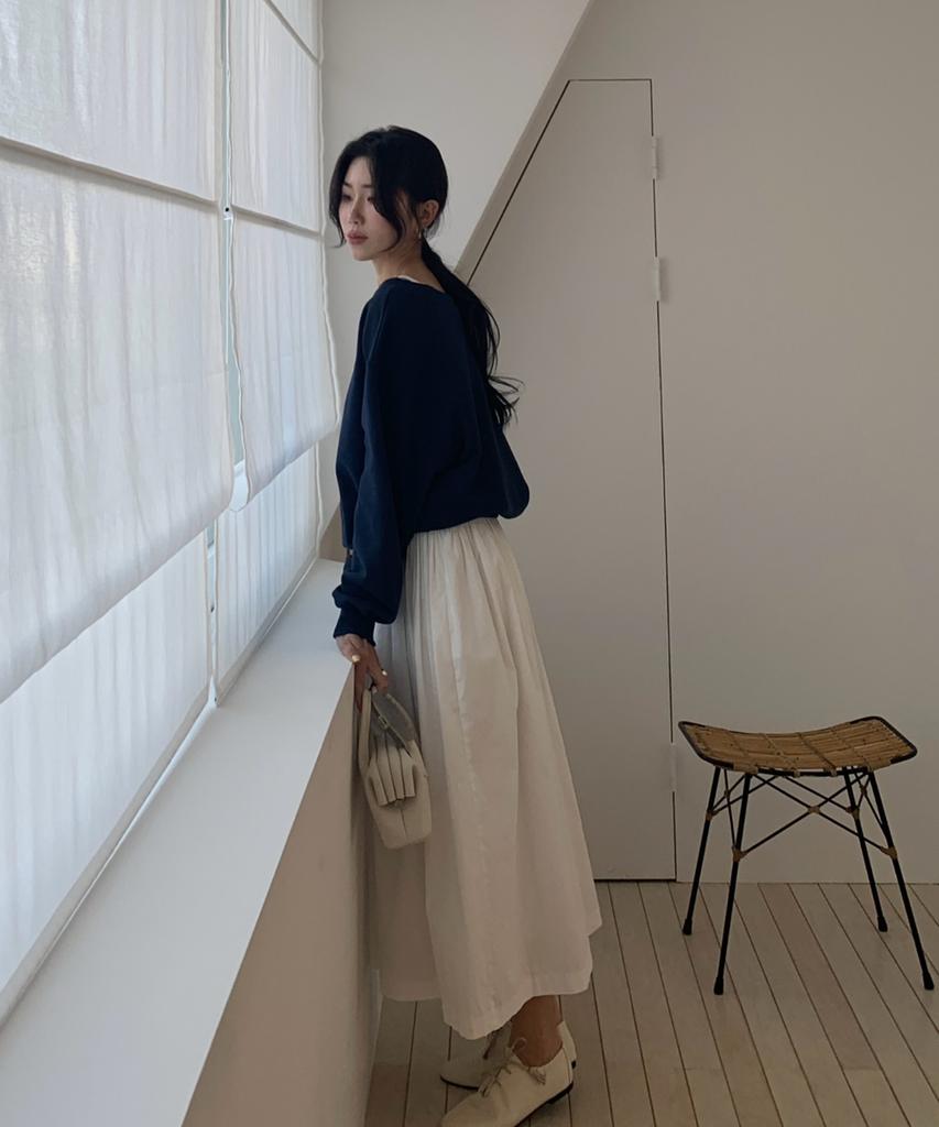Dami White Long Skirt