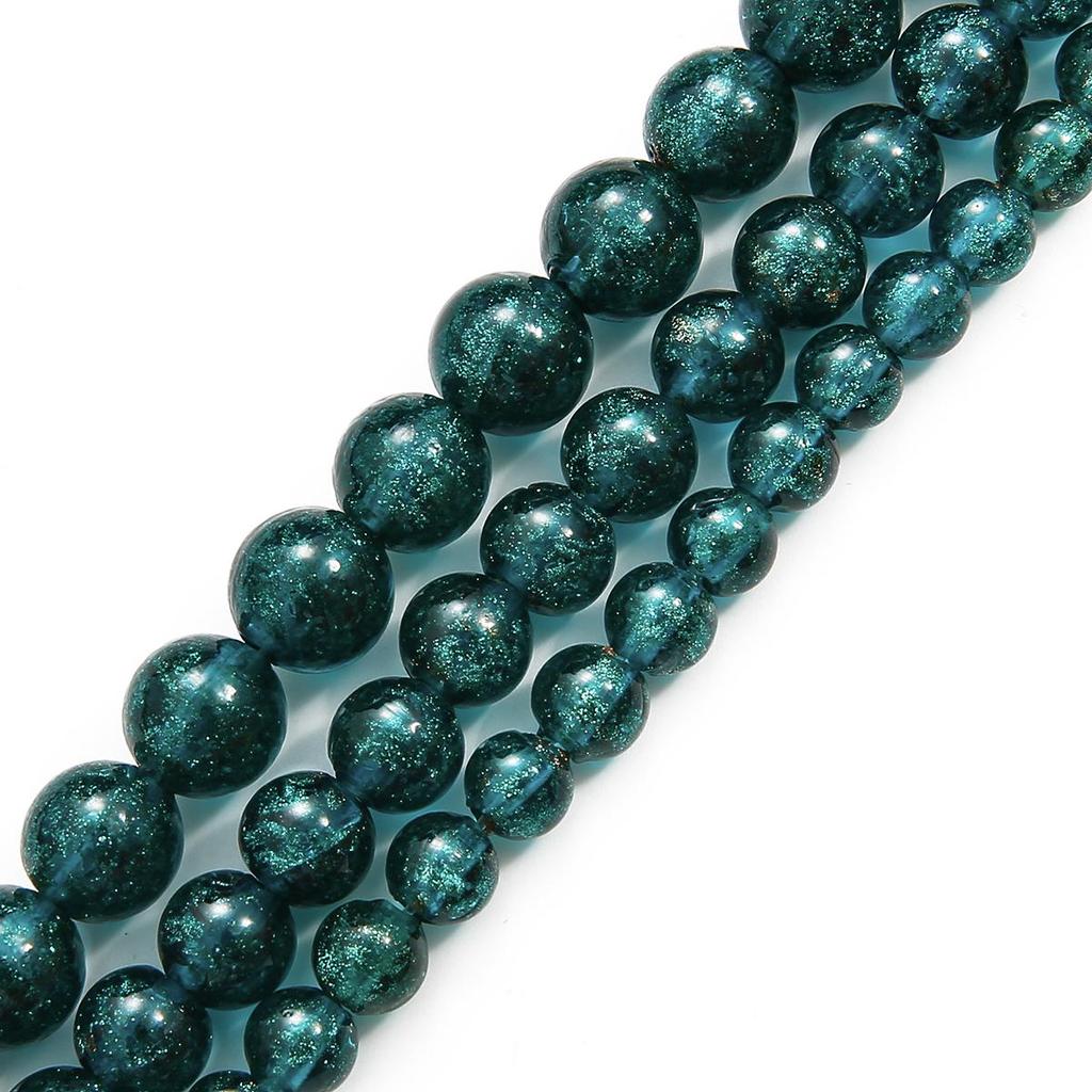 10pcs/Bag Glass Beads Round Ball Handmade Luminous Lampwork Loose Beads for Earring Bracelet Necklace DIY Jewelry Making Findings