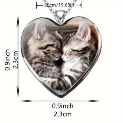 Hanger Nieuwe Leuke Kitten Hartvorm Vakantiefeest Verjaardagscadeau Ketting