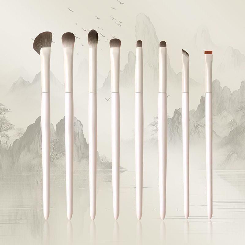 5Pcs/Set Fluffy Angled Eyeliner Brush Seamlessly Cover Multi Functional Makeup Brush Set Artificial Fiber With Storage Bag