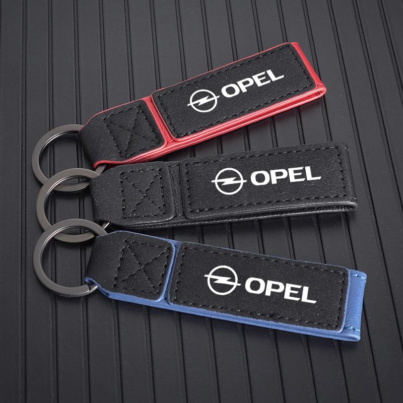 Suede Leather Keychain 360 Degree Rotating Horseshoe Buckle Rings For Opel Astra G H J K F Corsa D Zafira B Insignia Mokka Regal