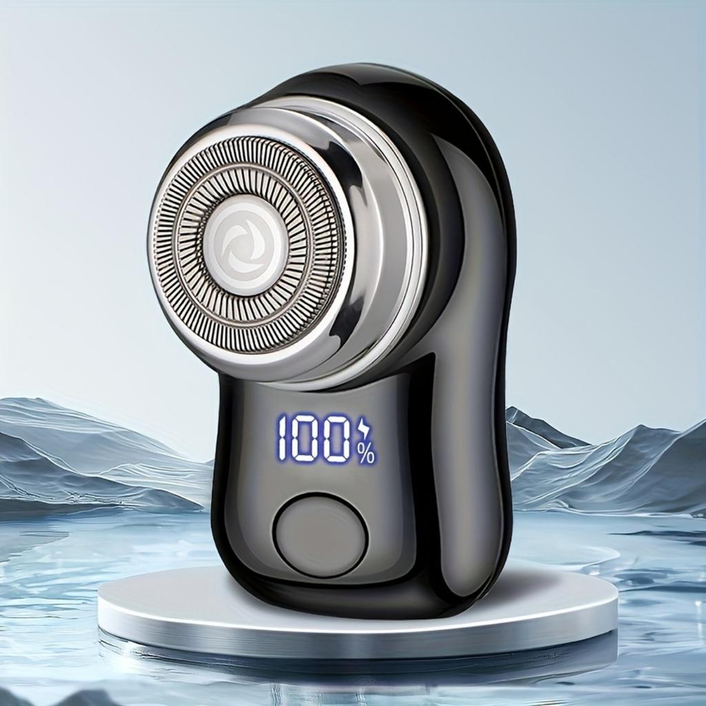 Compact Men's Electric Razor with USB Charging, Digital Display, Portable Design - Ideal for Business Travelers