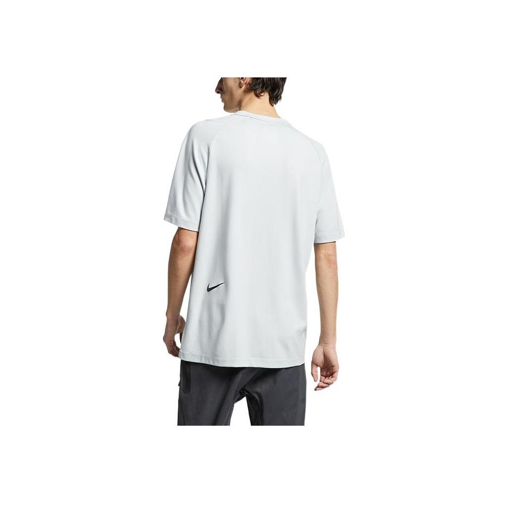 Nike T-shirt da uomo a tinta unita con stampa logo, girocollo, manica corta, top bianchi AR1581-043