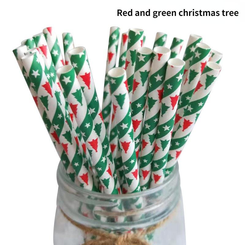 

25 шт Паперові соломинки для пиття Паперові смугасті соломинки Різдво Весілля Вечірка з Днем народження Соломинки для торта Декоративні приладдя
