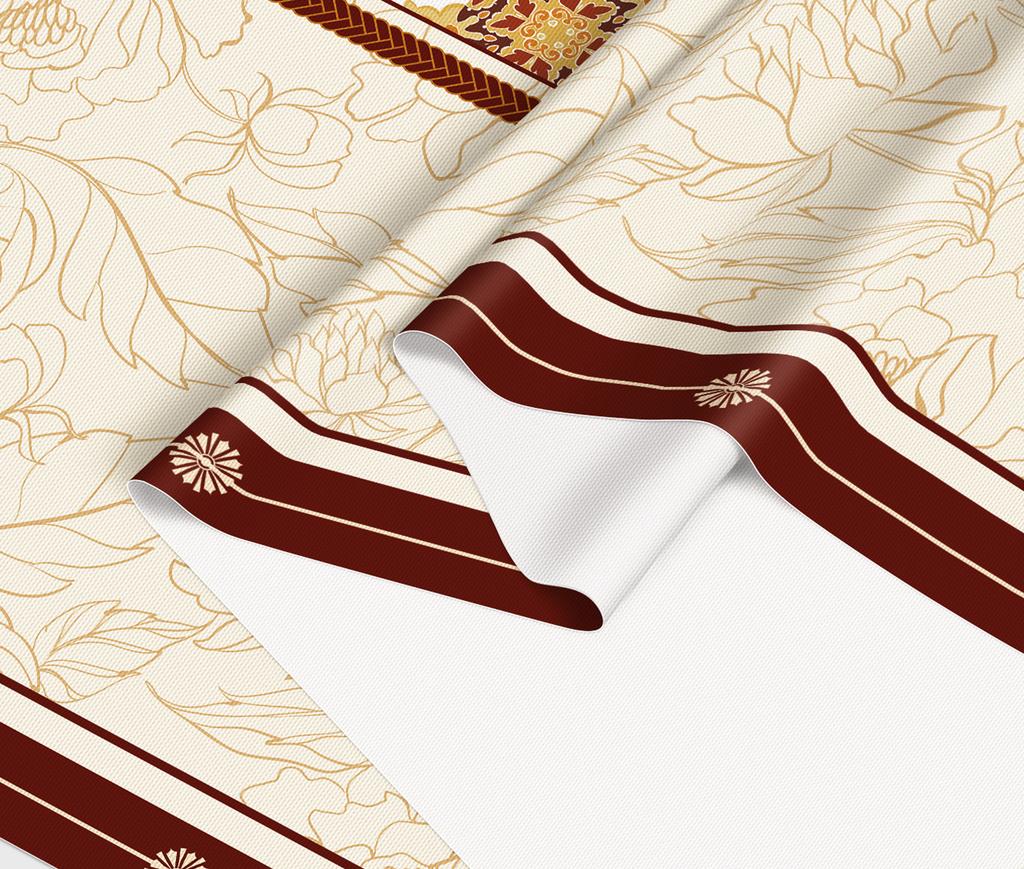 American Style Vintage Table Runner with Floral Jacquard Weave for Coffee Table Living Room Home Decoration Outdoor Picnic Mat