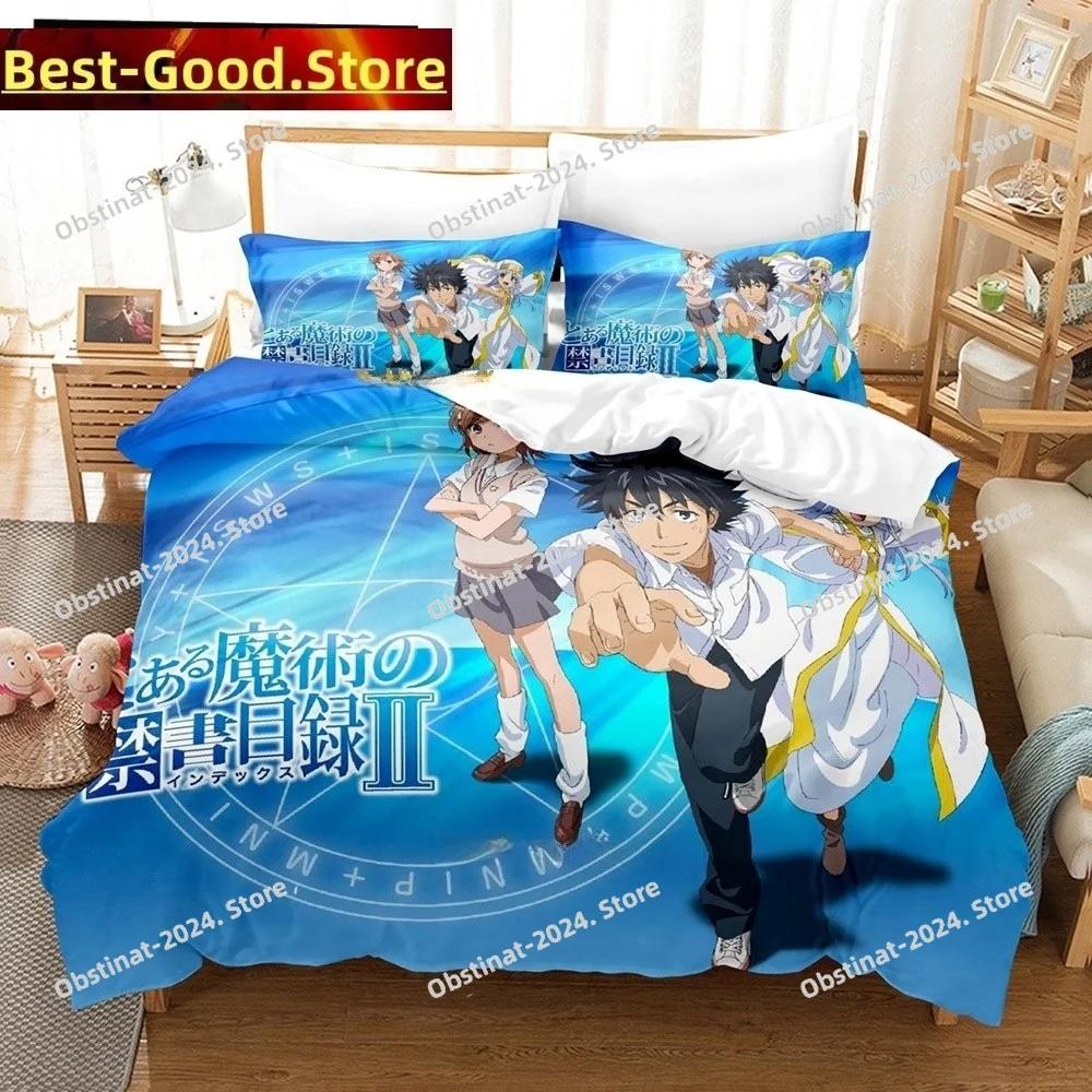 3D Anime A Certain Magical Index Bedding Set Duvet Cover Full Queen King Size Pillowcase Printed Aldult Kid Bedroom Single Twin