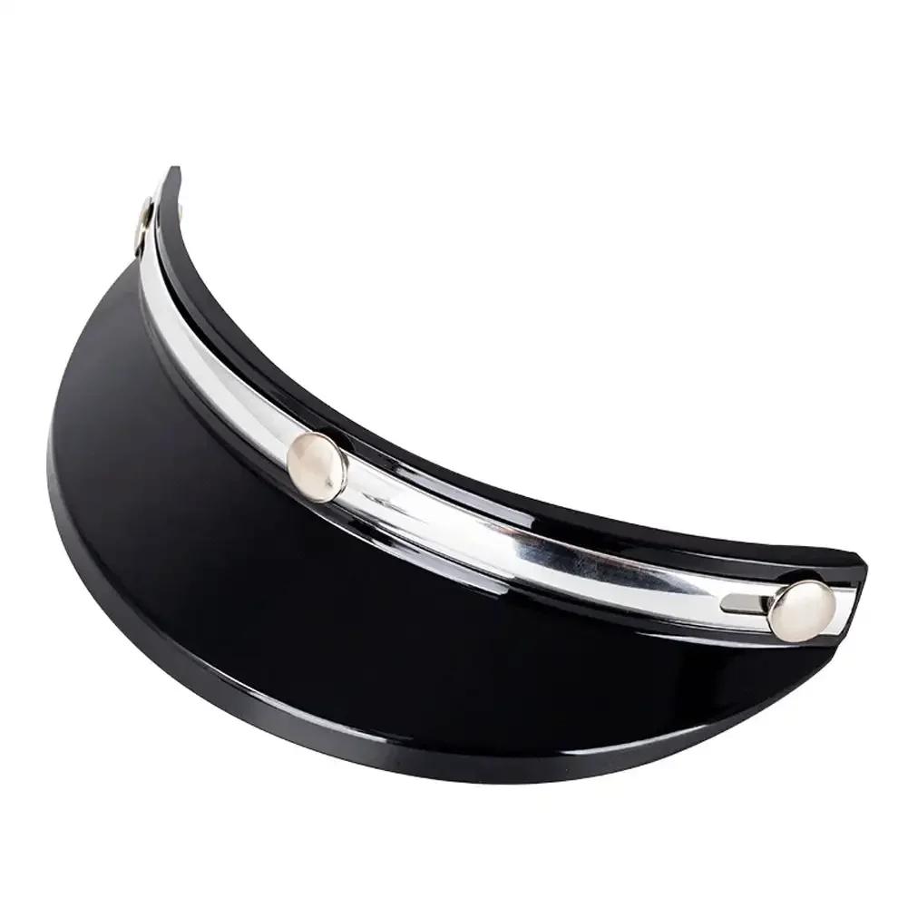 Retro Half Face Motorcycle Helmet 3 Snap-Button Visor Flip Up Wind Shield Vintage Motorbike Helmets Accessories For Men Women