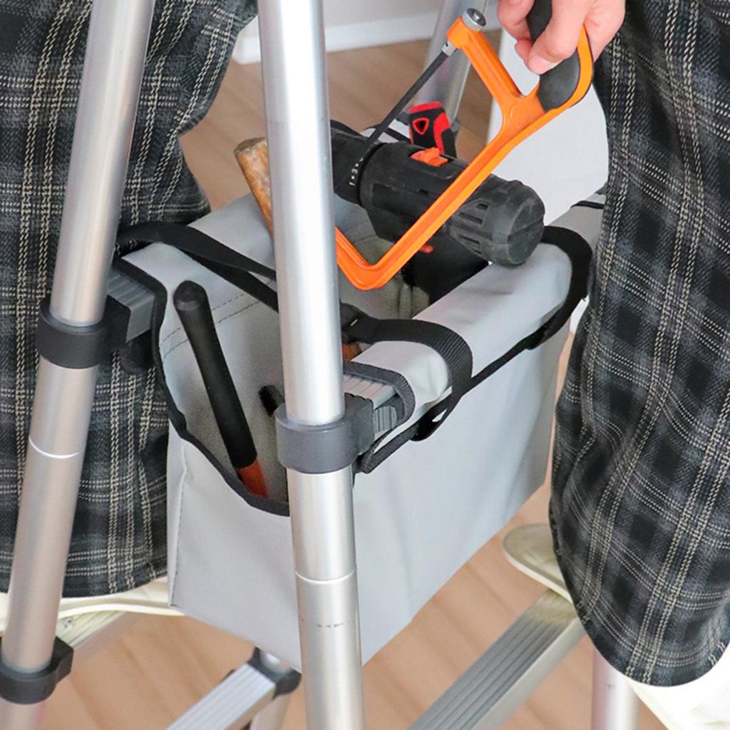 Durability Oxford Fabric Tool Organizers Tool Storage Bag For Collapsible Ladders With Reinforced Buckles and Handle