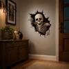 Easy Application Window Decals Halloween Break-in 3D Wall Decals, Spooky Breaking Through Walls Sticker, Illusion Indoor Outdoor Party Supplies Effect