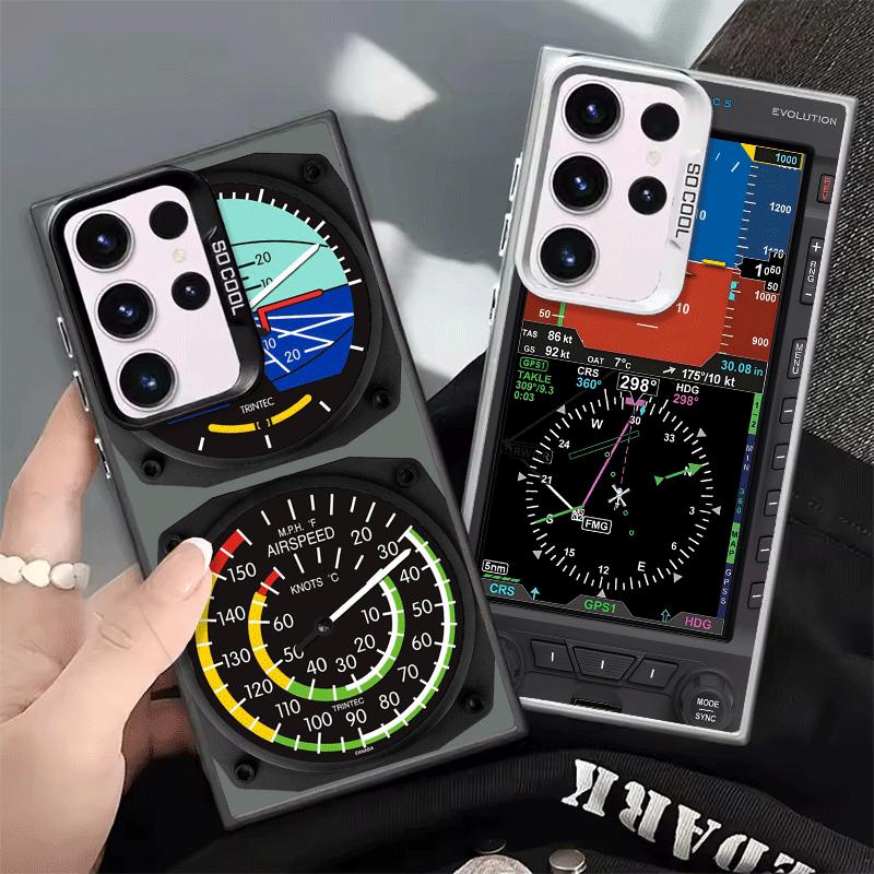 Aircraft Instrument Cockpit Radar Soft Phone Case for Samsung Galaxy S24 S25 FE S26 Edge S23 Ultra S22 Plus S21 + Shockproof Cov