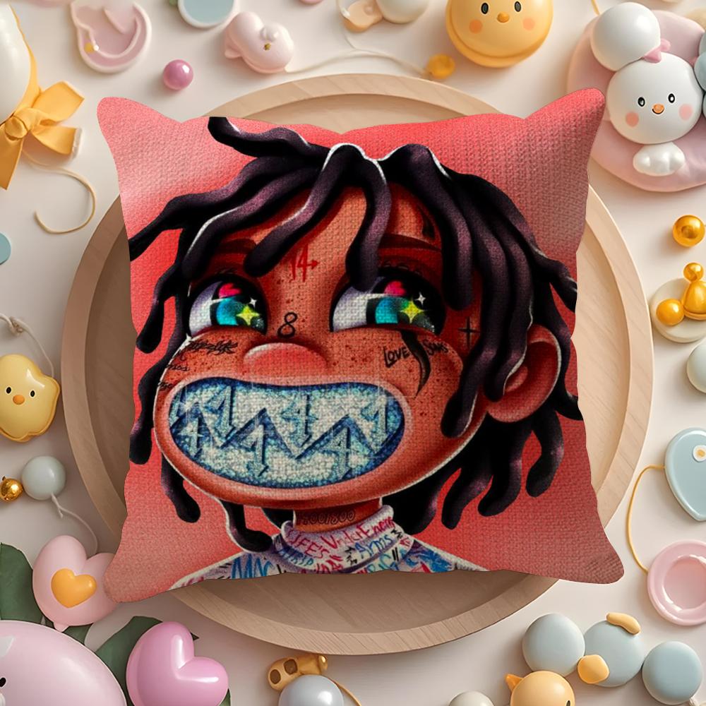 Rapper T-Trippie R-Redd Cushion Cover Summer Coolness Linen Fabric Double-Sided Printing Pillow Case Sofa Home Decor Gift