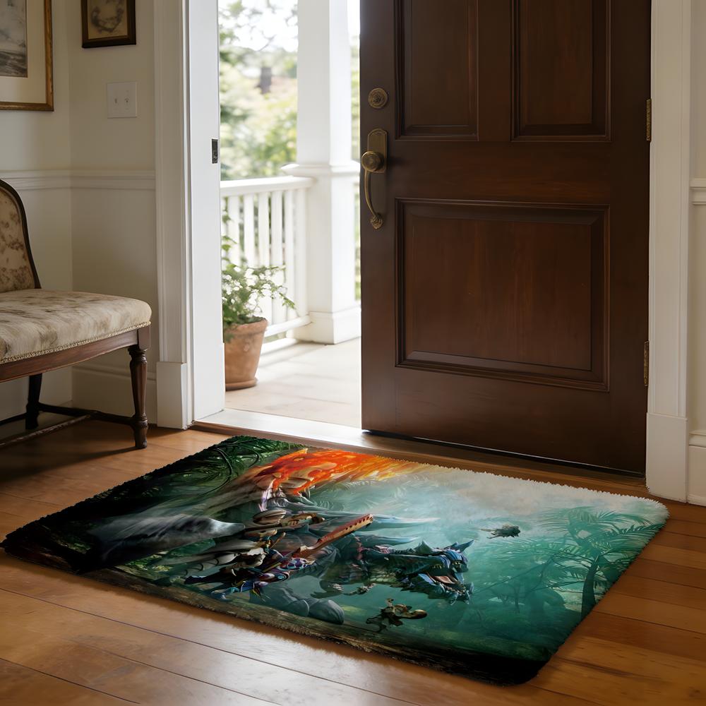 GAME Monster Wilds Series For Film Anime Floor Mat Soft Flannel Absorbent Mat Non-Slip Rug Home Bedroom Bathroom
