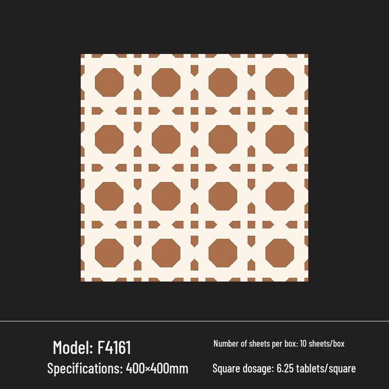 400x400 Zelená francouzská retro dlaždice s malým květinovým vzorem pro kuchyň, koupelnu, balkon a podlahu