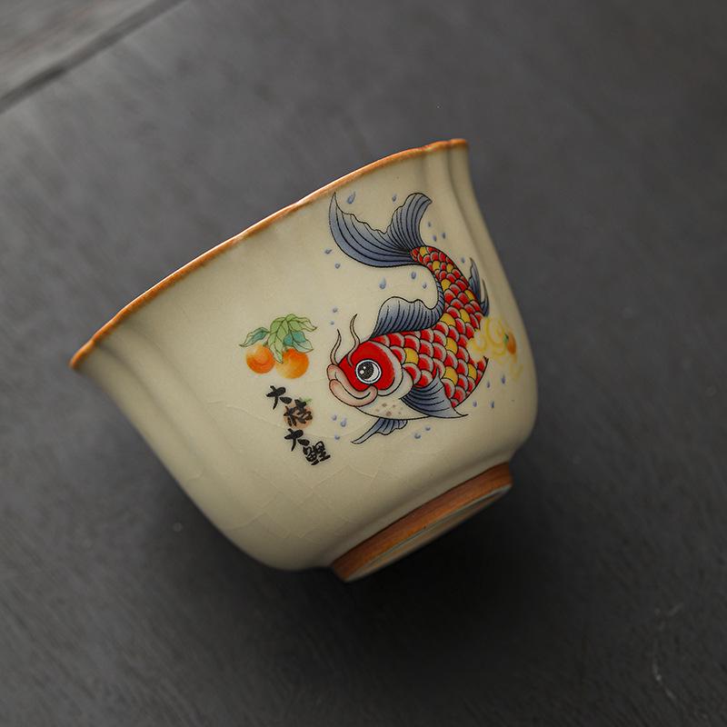 Ru Kiln Ceramic Tea Tasting Cup - Kung Fu Style Tea Bowl