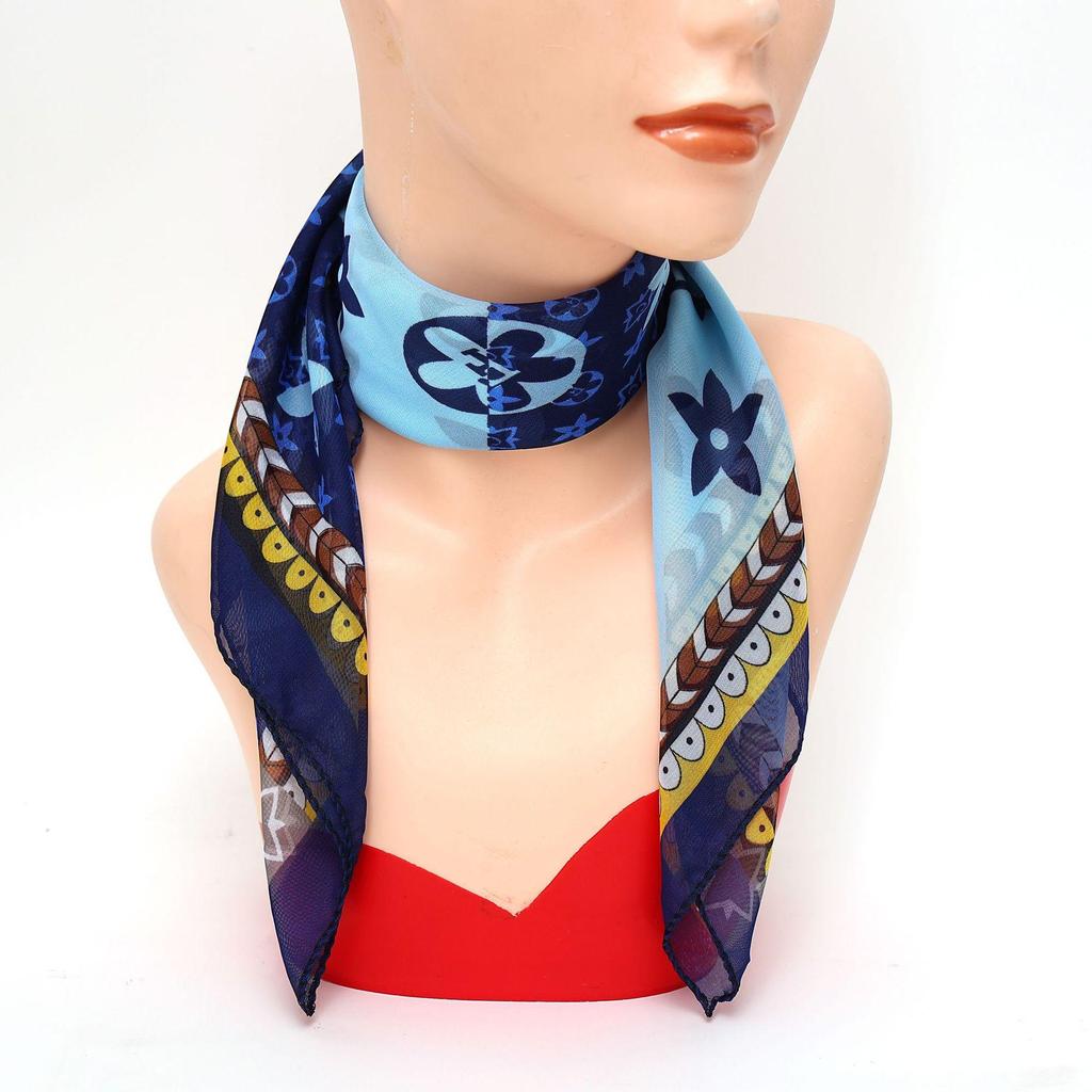 2025 Small Square Women's Chiffon Scarf - Star Symbol, Fashionable, Classic, Cool, Breathable Headscarf Decor