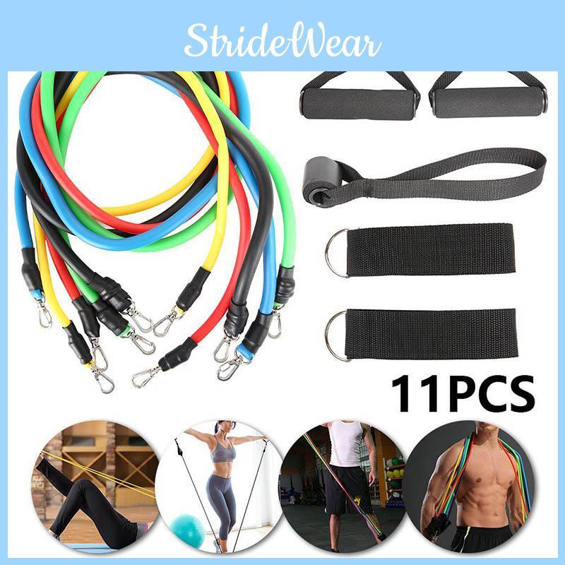 Vielseitiges 11-teiliges/Set Widerstandsbänder Übungs-Gummischläuche für Heim-Fitnessstudio-Training