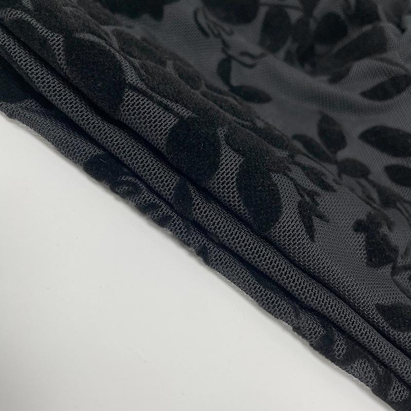 Fashion Women See Through Lace Black Sheer Shirt Mesh Top Elegant Floral Long Flared Long Sleeve V Neck Tie Blouse Trim Y2K Casual Party Clothing