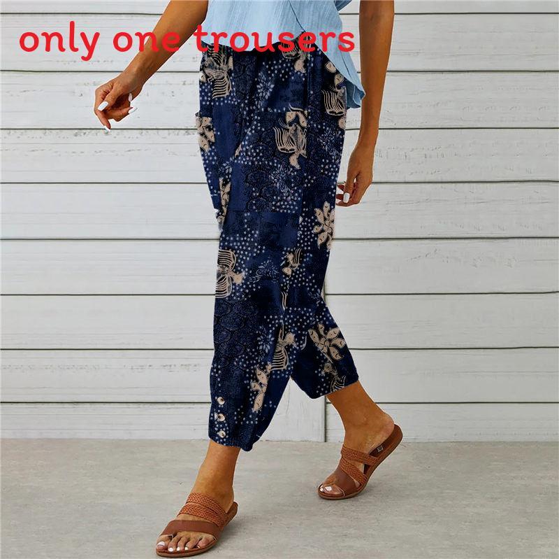 Pantaloni Casual da Donna in Lino e Cotone con Coulisse Vita Alta per la Primavera