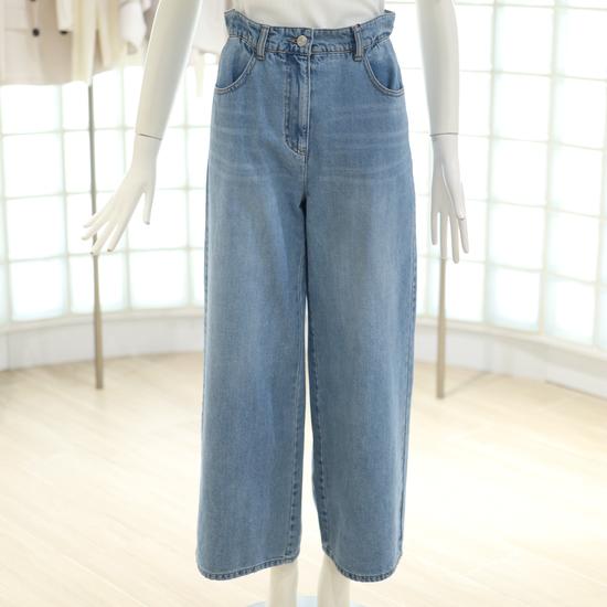 V252PSA946 Waistband Wide Denim Pants