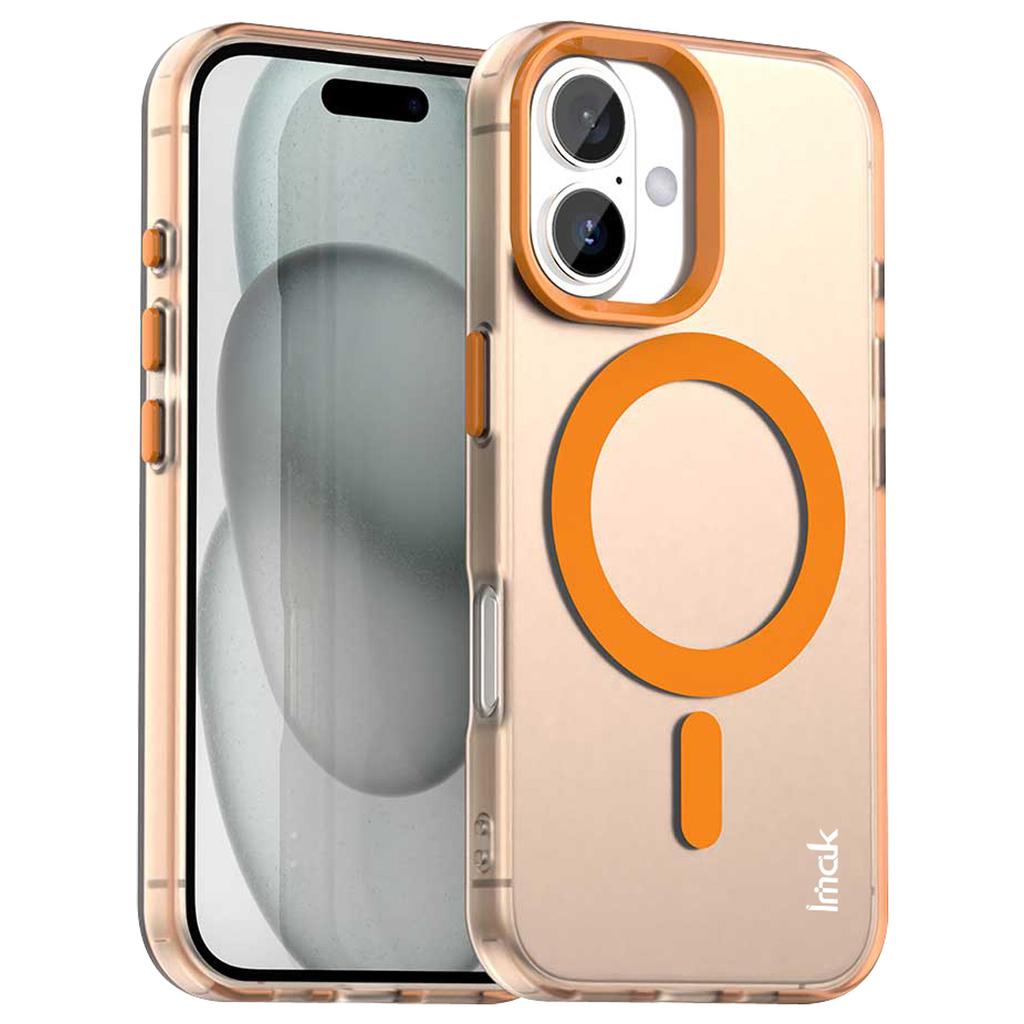 IMAK For iPhone 16 Case Compatible with MagSafe Candy Color Anti Drop TPU+PET Back Cover